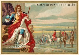 XIV. Lajos francia és a francia hadsereg átkel a Rajnán, 1672 alkotó: French School